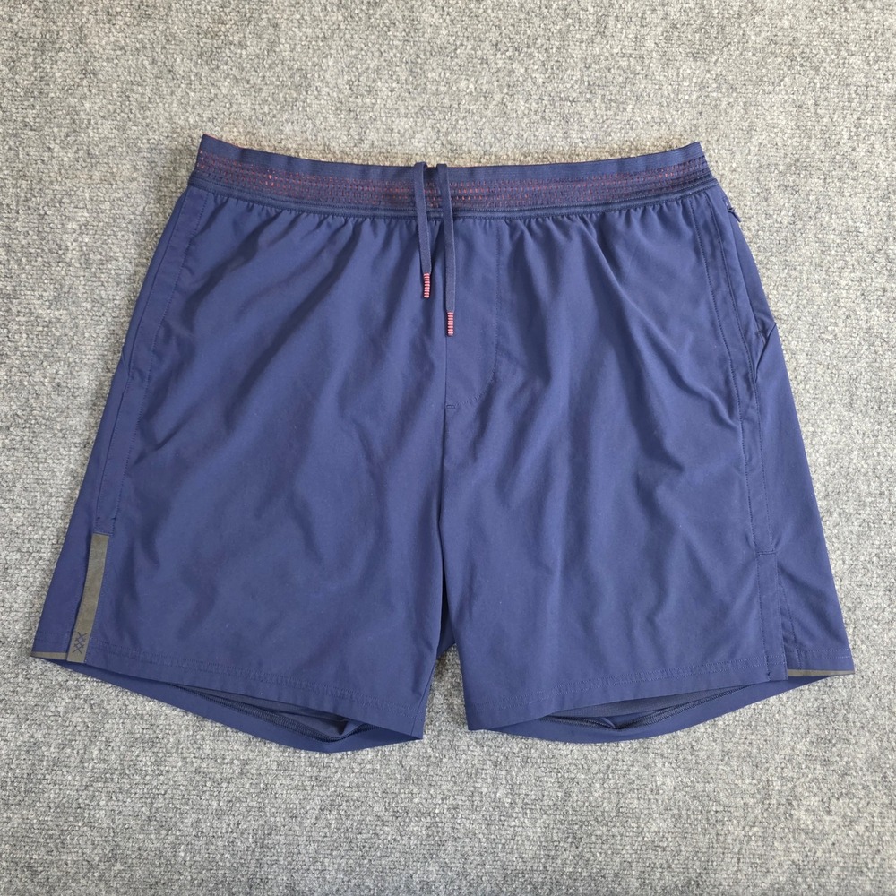 Rhone Swift Shorts Mens Large Navy Blue Athletic Running Lined Drawstring